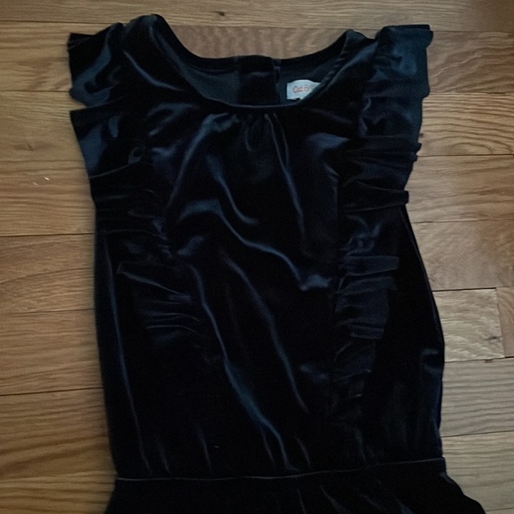 Blue velvet kids jumpsuit - Picture 2 of 3